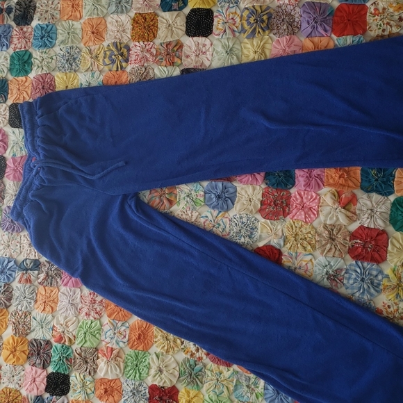 Edikted Abby Royal Blue Terrycloth Sweatpants / Lounge Pants - Picture 3 of 7